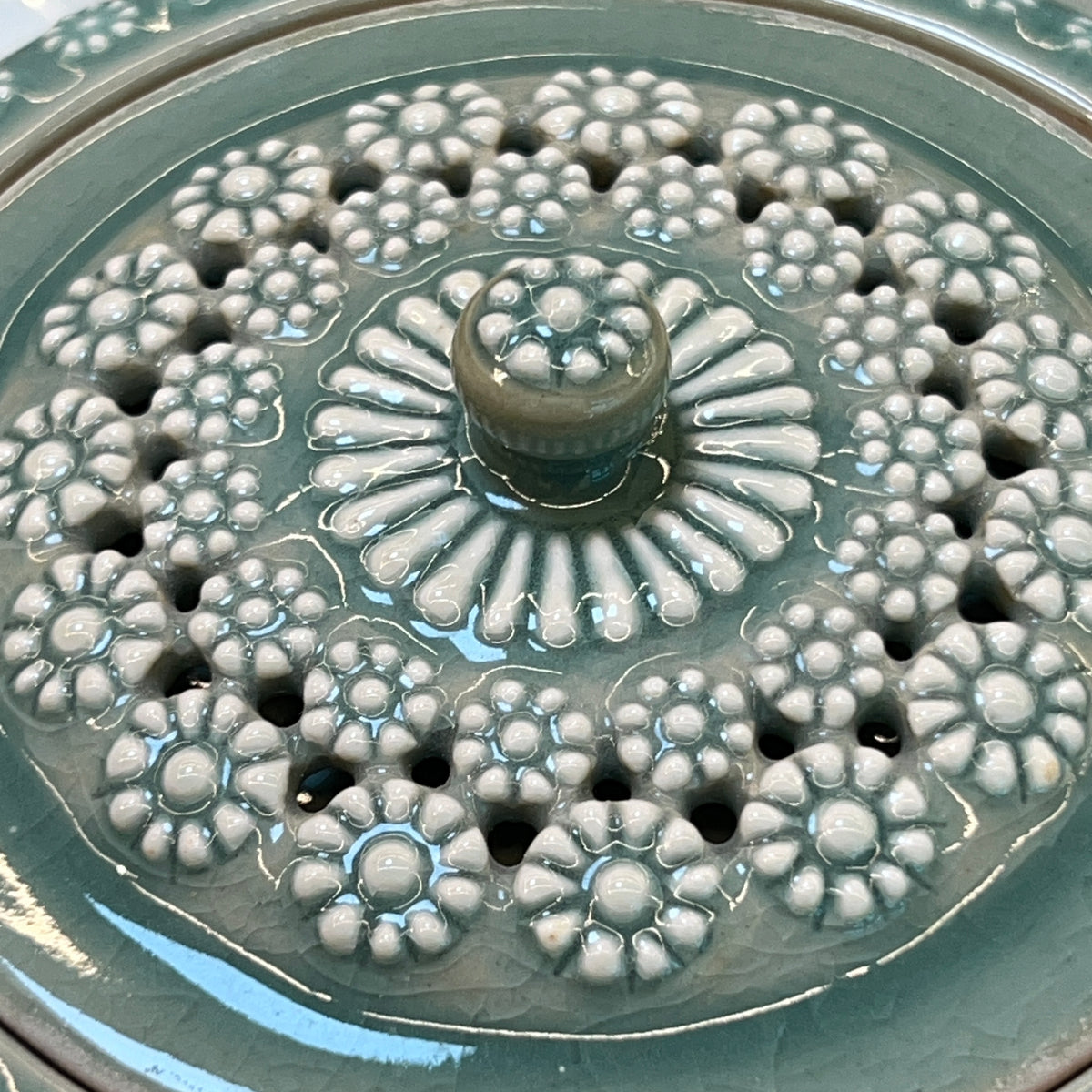 Celadon Double-Walled Openwork Lidded Jar: Chrysantimum Motif, 2024