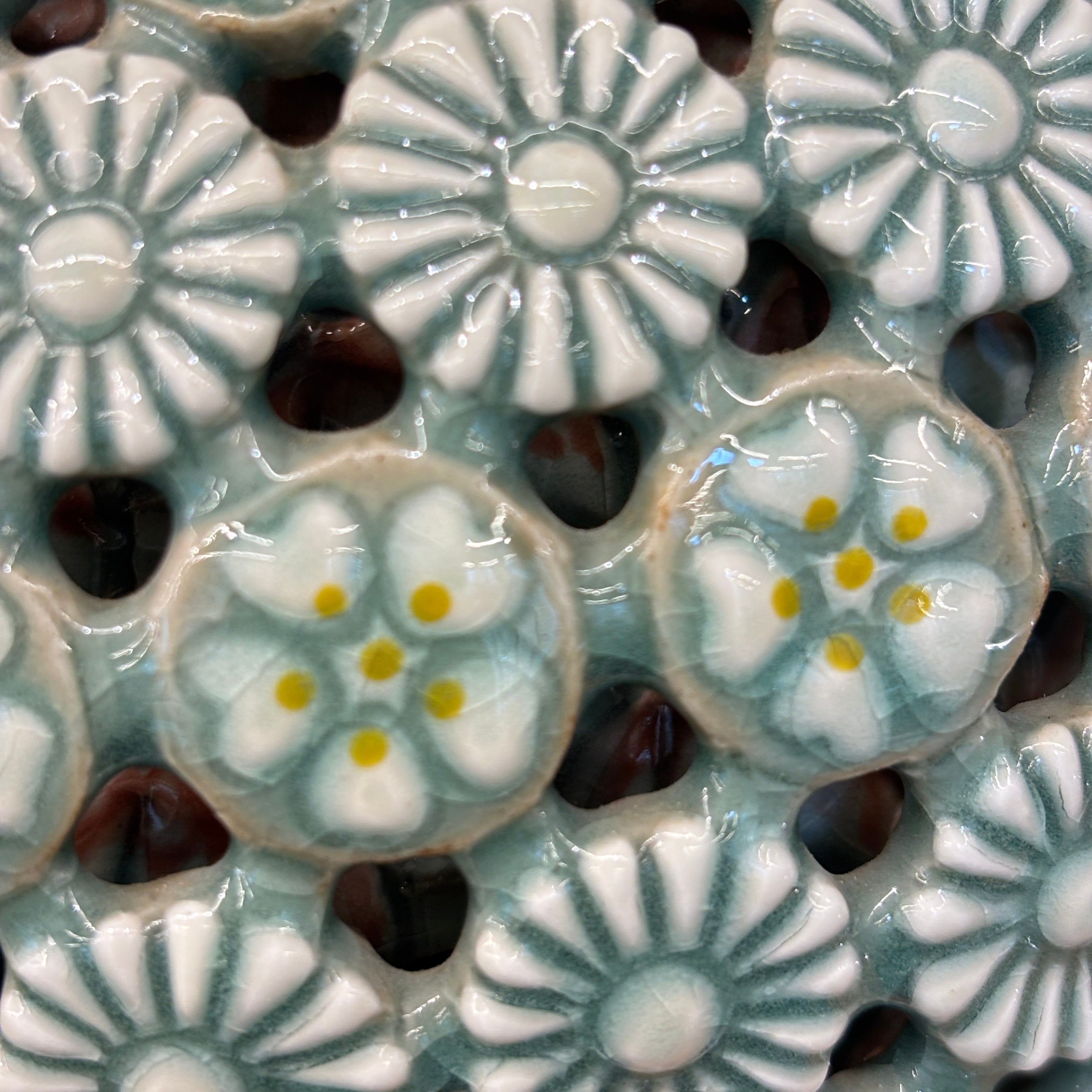 Celadon Triple-Walled Openwork Vase: Blossoming Motifs