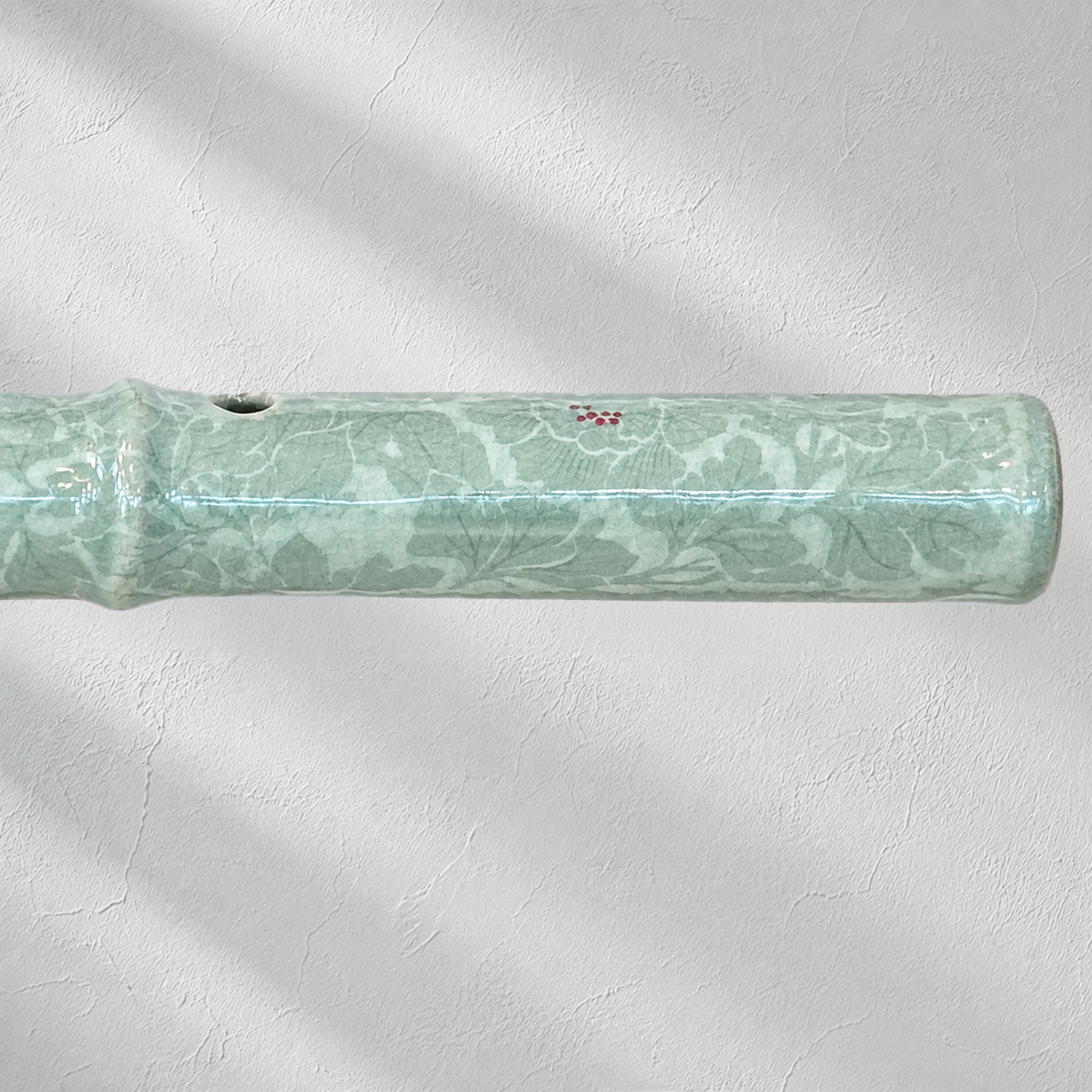 Celadon Daegeum: Peony Motif in Reverse Inlay