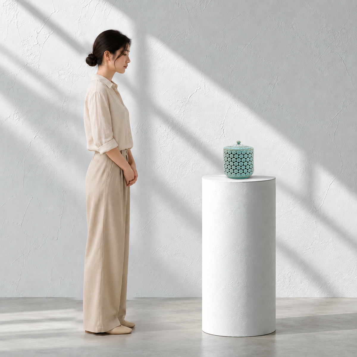 Celadon Double-Walled Openwork Lidded Jar: Chrysantimum Motif, 2024