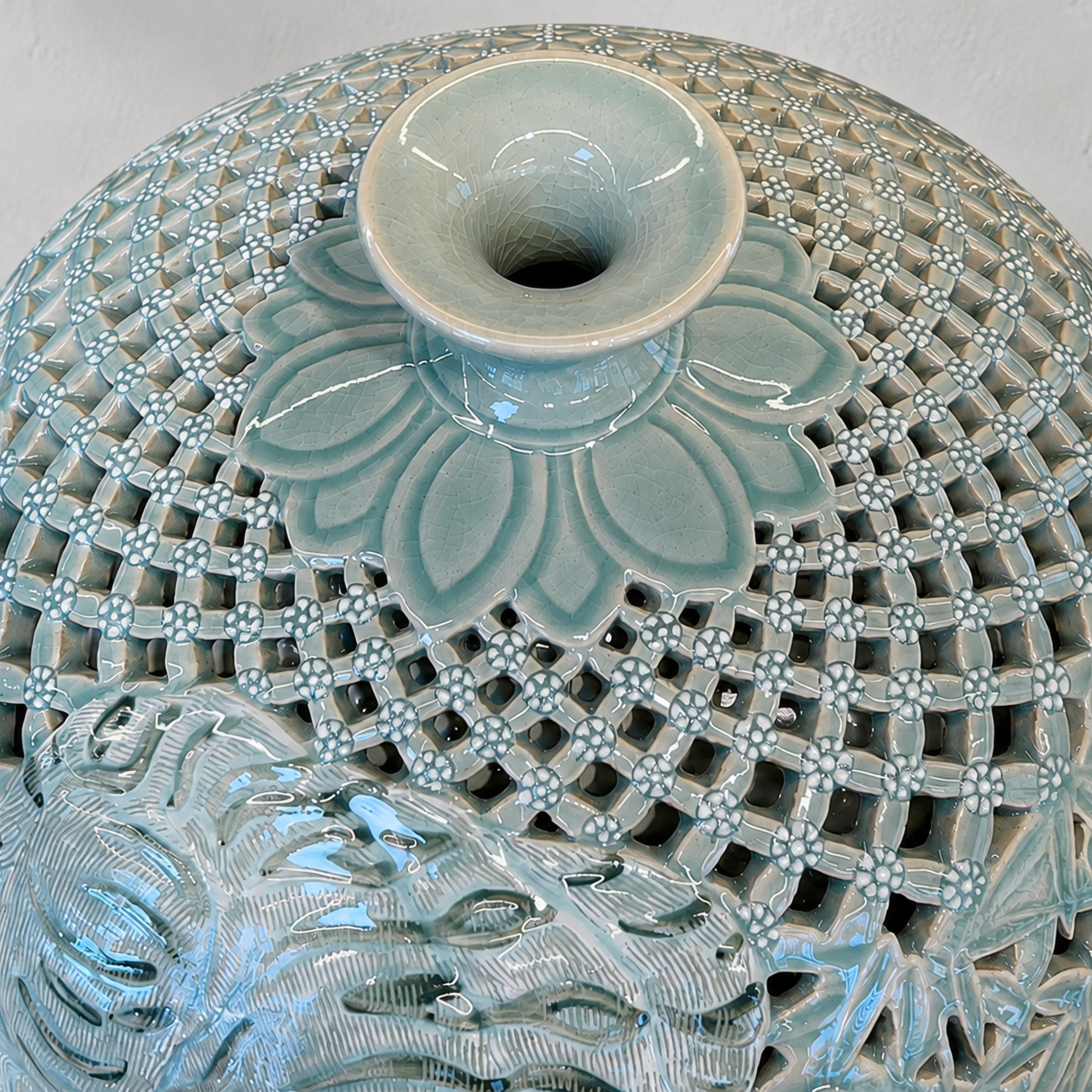 Celadon Double-Walled Openwork Vessel: Tiger Motif, 2022