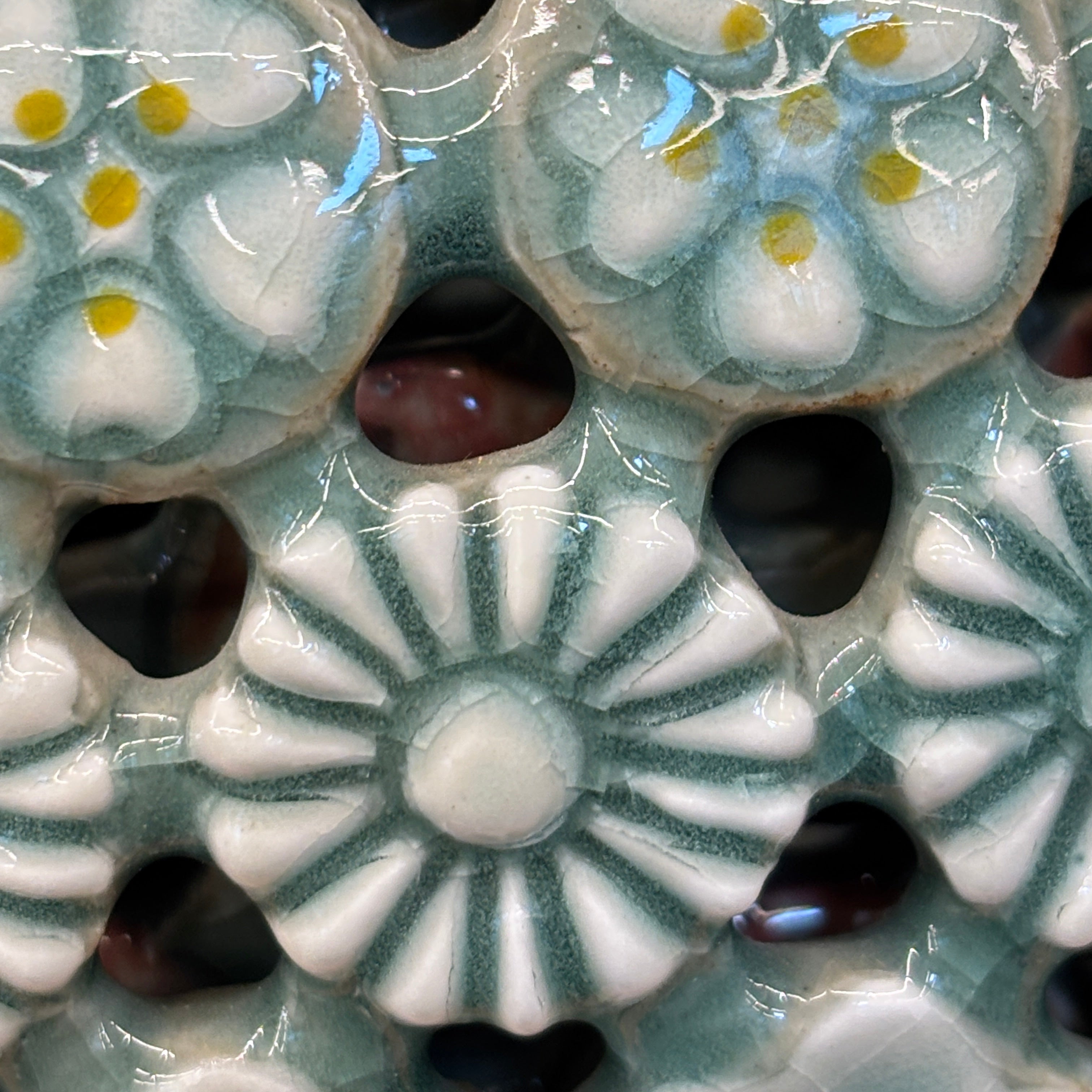 Celadon Triple-Walled Openwork Vase: Blossoming Motifs