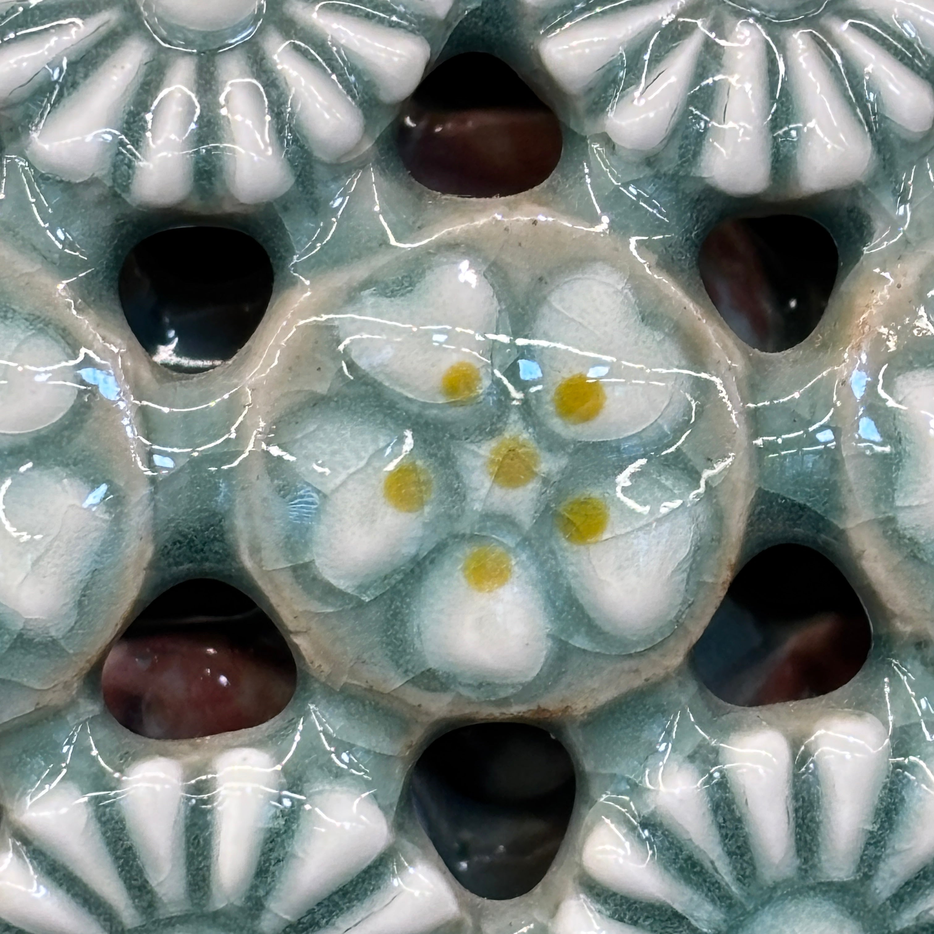 Celadon Triple-Walled Openwork Vase: Blossoming Motifs