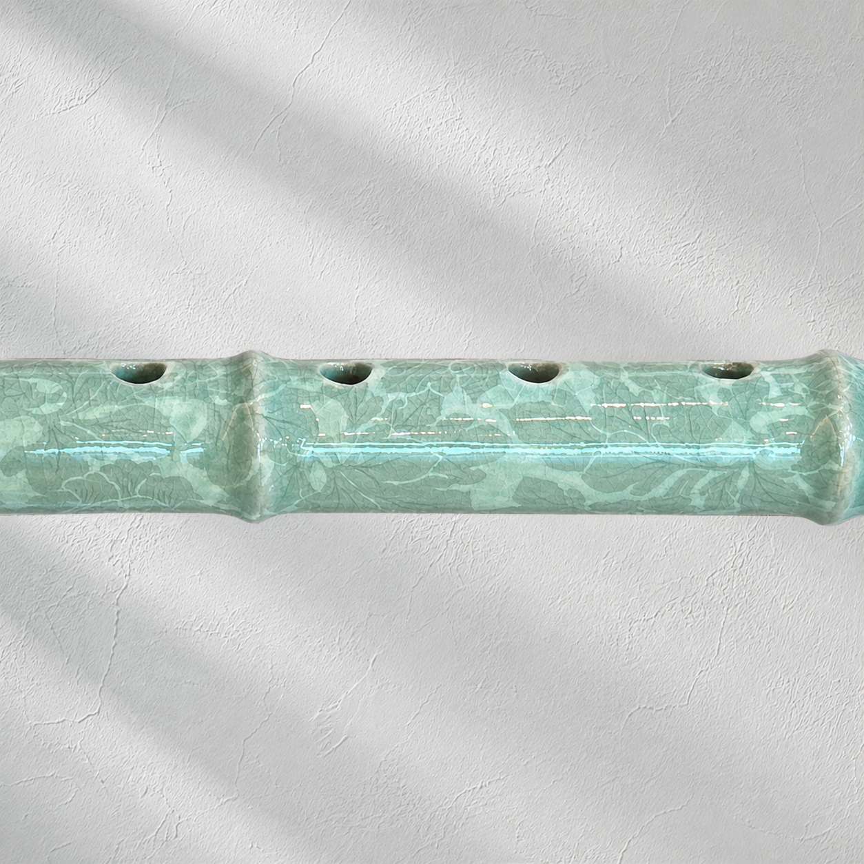 Celadon Daegeum: Peony Motif in Reverse Inlay